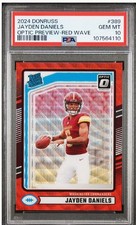 2024 Donruss Jayden Daniels Optic Preview Red Wave PSA 10  