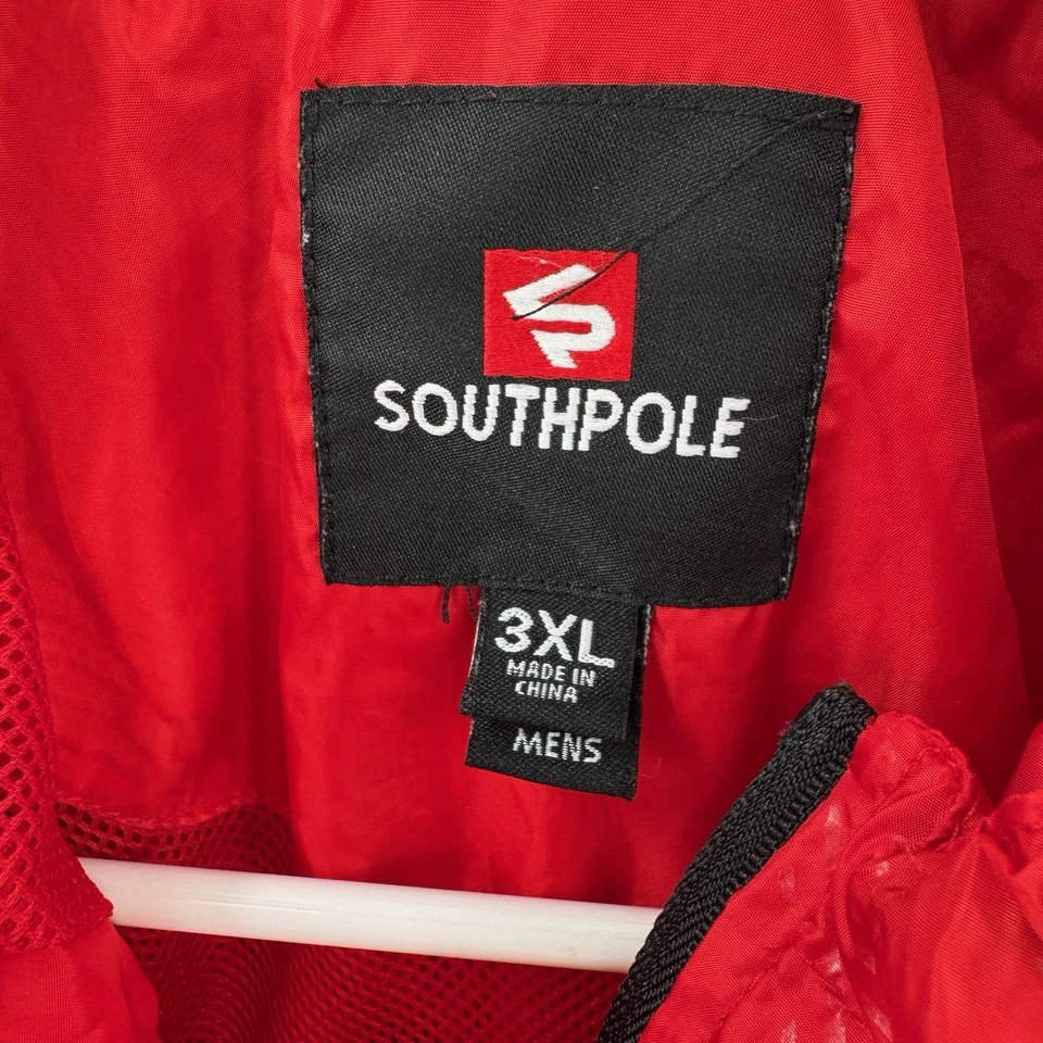 Куртка ветровка Southpole мужская 3XL красная легкая уличная одежда с капюшоном сетка - Изображение 3 из 4