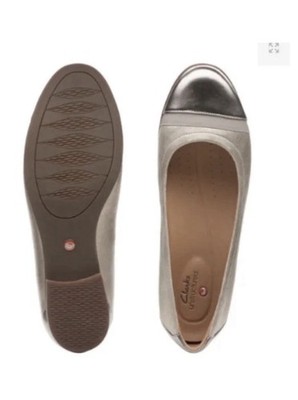 Clarks Un Blush Cap Pebble Metallic Leder Slipper Schuhe 7 D /41