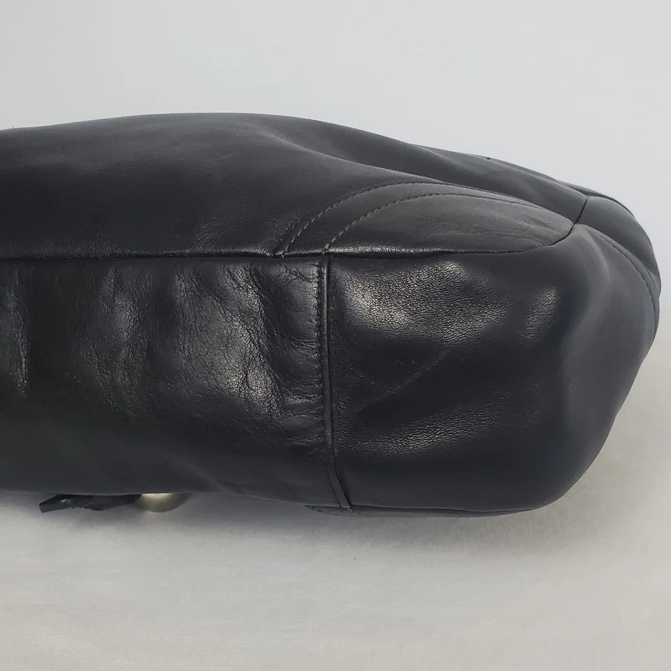 Cartera Hobo Bolso Shoder Coach Hampton Cuero Negro Vintage Foto 3 de 4