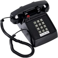 Retro Traditional Landline Phone Ringing Indicator, Classic 2500 Analog Desk Pho