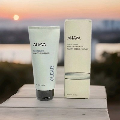 AHAVA Time to Clear Purifying Mud Facial Mask 3.4 fl.oz 100 ml NIB