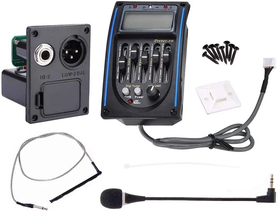 Digital Tuner & 5-Band Preamp System for Acoustic Guitars with LCD Display - Image 3 of 4