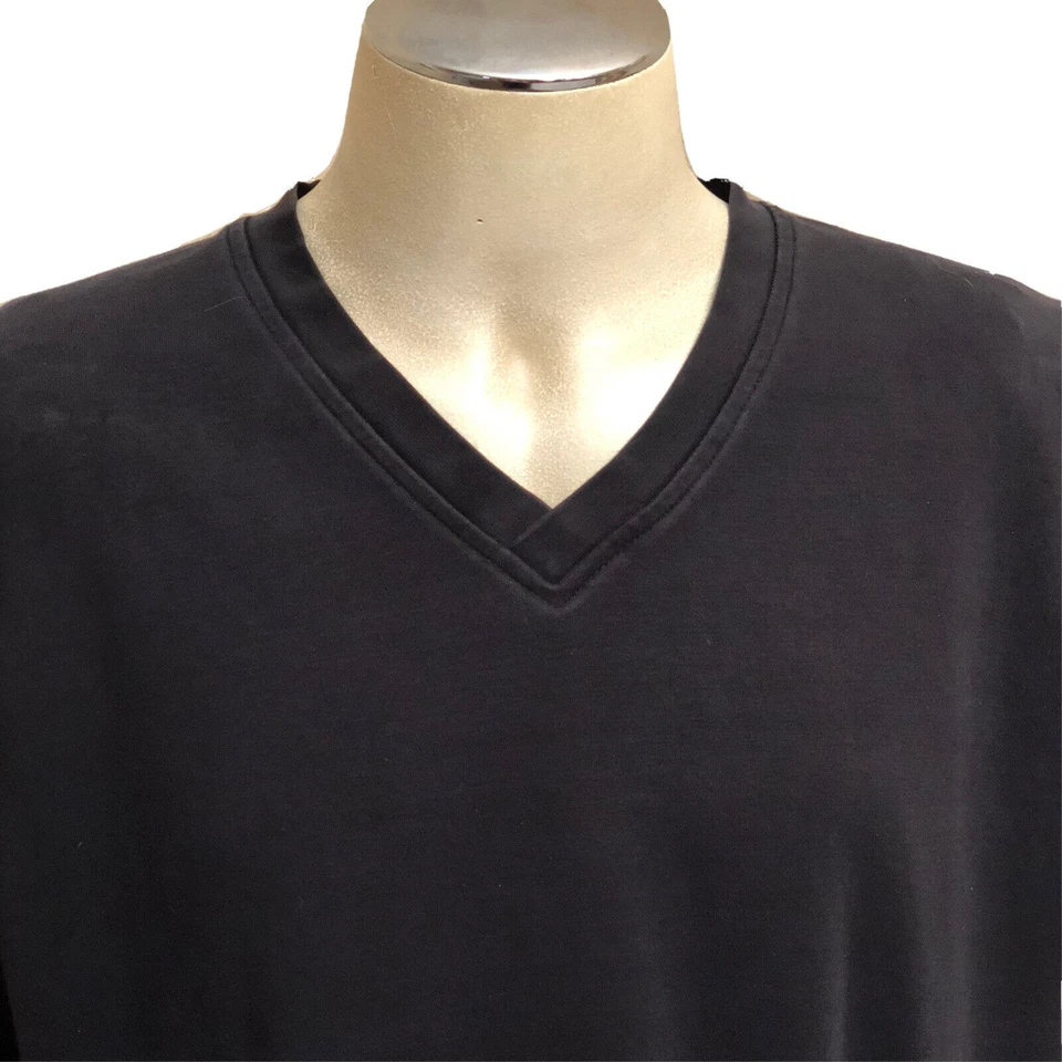 Sudadera sin mangas Pebble Beach XL para hombre negra algodón Pima cuello en V pulóver Foto 3 de 4