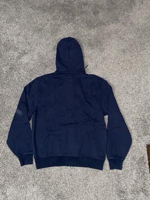 Men's Navy Blue Burberry Zip Up Hoodie Size Large 100% Authentic