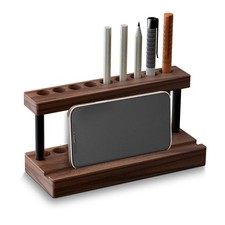 Pencil  Pen Holder for Desk, Solid Walnut Pen Display Stand with 9 Slots and...
