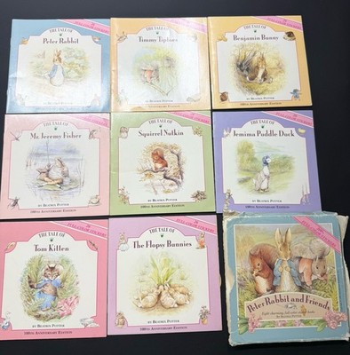 Vintage 1992 Peter Rabbit Boxed Set 8 Books Stickers Beatrix Potter Easter