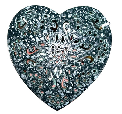 Grün Herz Metall Untersetzer Romantisch Geschenk Upcycling Boho Geschenke Unikat Narrowboat