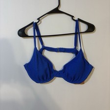 Women's Pucker Textured Underwire Bikini Top - Shade  Shore NWT L Blue