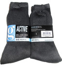 6 Pairs Mens Soft Cotton Blend Medium Weight Cushioned Black Crew Socks