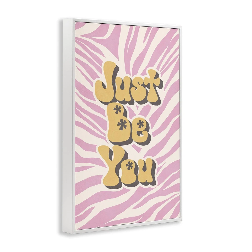 Just Be You on Zebra Framed Giclee Wall Art Design by Nataly White, White Fra... - Image 3 of 4