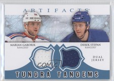 2012 Artifacts Tundra Tandems Dual Jerseys Blue Marian Gaborik Derek Stepan c7r