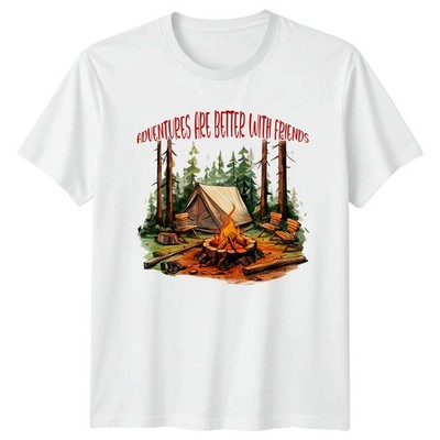 Adventures Are Better With Friends T-Shirt Lagerfeuer Camping Geschenk für Sie und Ihn