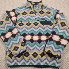 Patagonia Synchilla Snap-T Pullover Womens M Multicolor Fleece Chevron Hiking