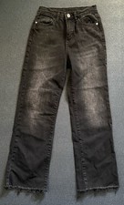 Art Class Girls Black Demin Jeans Size 10 Frayed Hem