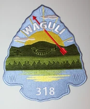 BSA OA WAGULI LODGE 318 BROTHERHOOD ARROW HEAD BACK PATCH SECOND ISSUE *CHANGES*