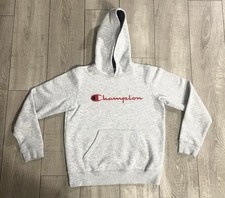 Champion Gray Embroidered Logo Hoodie Youth Size Large Sweatshirt
