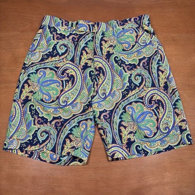 Ralph Lauren RLX Golf Shorts Men s 33 Black Paisley All Over Print Stretch
