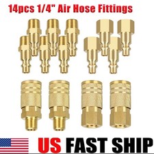 14 Pcs Air Compressor Fittings Set 1/4" NPT Quick Connect Air Coupler  Plug Kit