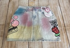 Justice Girls Ring Pop Collab Denim Skirt Size 14 High Rise Skirt