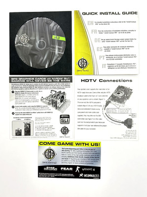 BFG Tech NVIDIA Drivers ver 6.3 CD-ROM And Quick Install Manual Vintage 2007