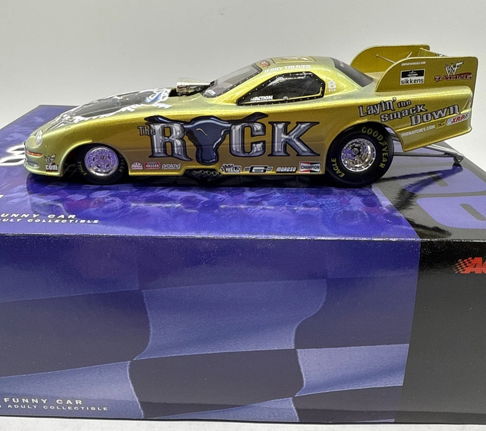Action Jerry Toliver WWF The Rock 2000 Camaro Diecast NHRA Race 1:24 Funny Car - Image 3 of 4