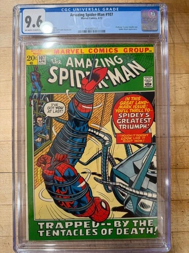 Amazing Spider-Man #107 - Marvel Comics 1972 CGC 9.6 Rare Window Pane Cover