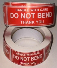 Do Not Bend Handle With Care 20 St&uuml;ck Bogen Nicht Biegen Aufkleber Edel 2x4/2x7