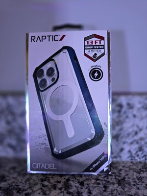 Raptic Citadel MagSafe Phone Case for Apple iPhone 14 Pro | Marine Blue & Clear