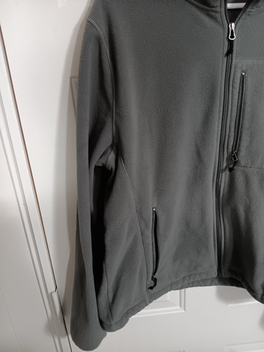 Cabela's Fleece Jacket Mens XL Gray Sweater Full Zip Zip Pocket Adjustable Waist - Picture 2 of 6