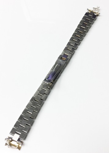 HADLEY 2 TONE DEPLOYMENT STAINLESS STEEL WATCH BAND STRAP BRACELET NOS 13MM - Picture 4 of 5