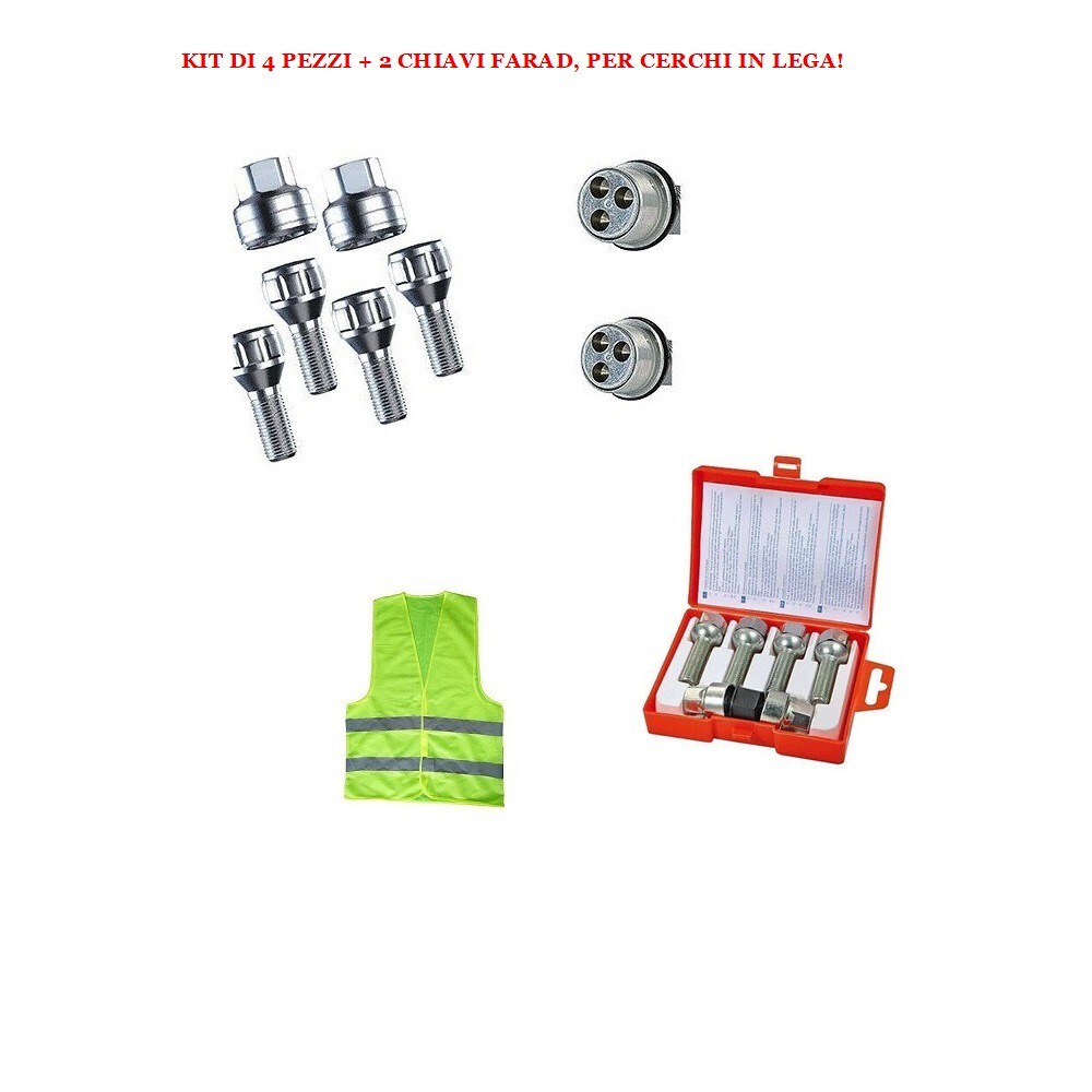 SAAB 900  1988-1993  (  W2 ) BULLONI ANTIFURTO AUTO CERCHI IN LEGA KIT DI 4 PER