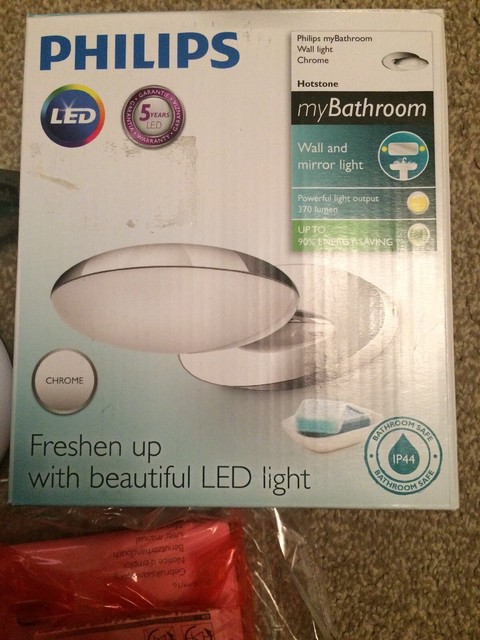 Philips Mybathroom Wall Lamp Hotstone 2x2 5w Chrome Bathroom Light
