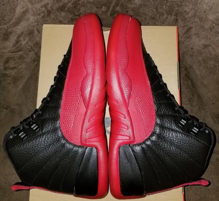 Air Jordan 12 Retro Flu Game 2016 Mens 130690-002 Black Red Shoes