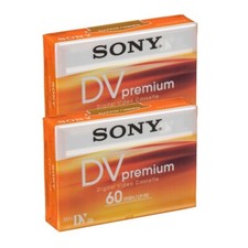 2 x Sony 60 Minute Premium Mini DV Cassette Tape, DVM60PR4