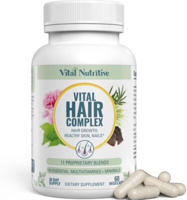 Vital Hair Complex   Biotin & B Vitamin Hair Supplement for Women & Men   Health