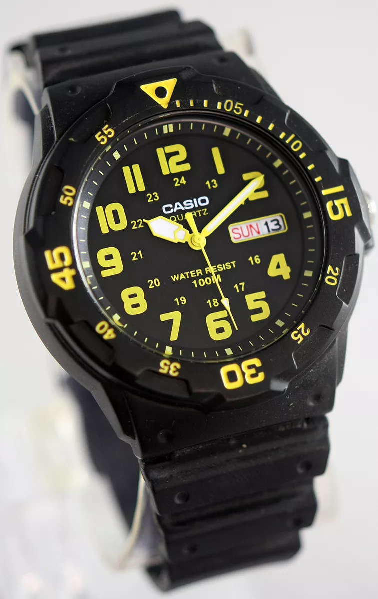 Casio MRW-200H-9BV Analog Watch Yellow 100m WR Day and Date New Free  Shipping | eBay