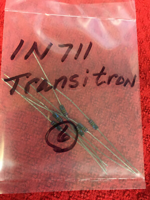 1N711 TRANSITRON DIODE ZENER 7.5V 250MW DO35 6 PCS | eBay