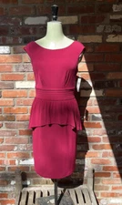 NWT AB Studios Wine colored Peplum Dress size 4