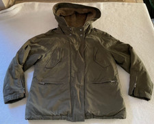 Zara Youth Hooded Jacket Faux Fur Lined Full Zip and Snaps Pockets 9/10