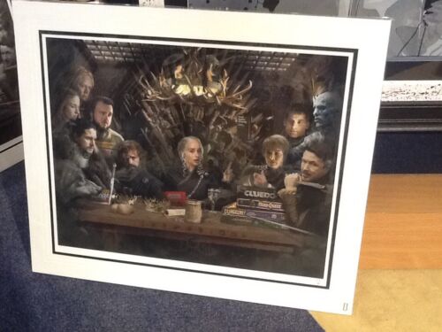 Game Of Thrones, Board Of Games By JJ Adams Mounted Limited Colour Edition Of 95 - Afbeelding 1 van 3