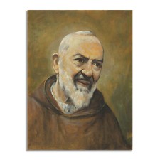 Quadro stampa su tela con vernice effetto dipinto - padre pio