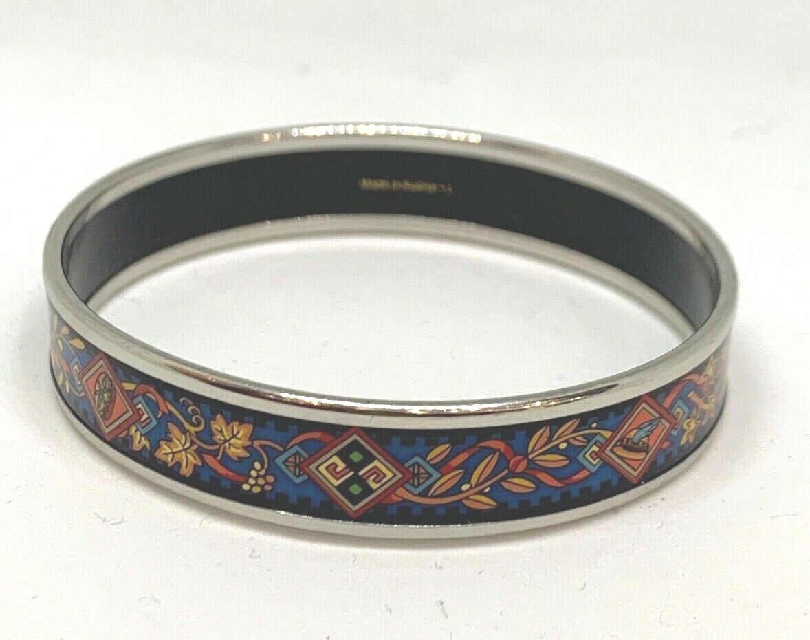 Hermes Palladium & Enamel Bangle 13mm Size 65 | eBay