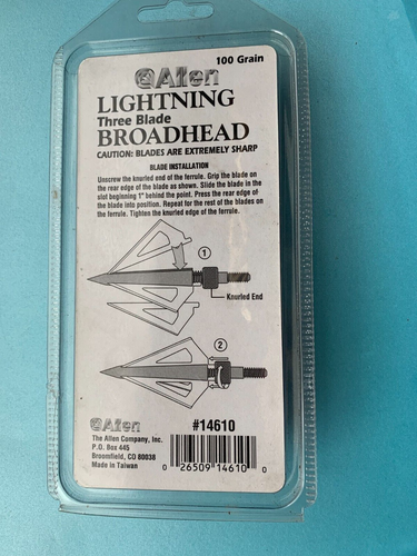 Allen Lightning Blade Broadheads #14610, 100 GRAIN, 1 3/16" (2 in Pack) - Picture 3 of 3
