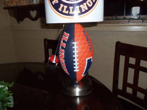 UNIVERSITY OF ILLINOIS ( FIGHTING ILLINI) FOOTBALL TABLE LAMP (HANDCRAFTED) - Picture 2 of 7