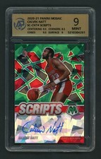 2020-21 CALVIN NATT AUTO PANINI MOSAIC SCRIPTS RED GREEN ICE CRACKED 9