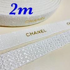 200cm of 2cm CHANEL White GIFT WRAPPING RIBBON 6.56ft 78.74in - AUTHENTIC