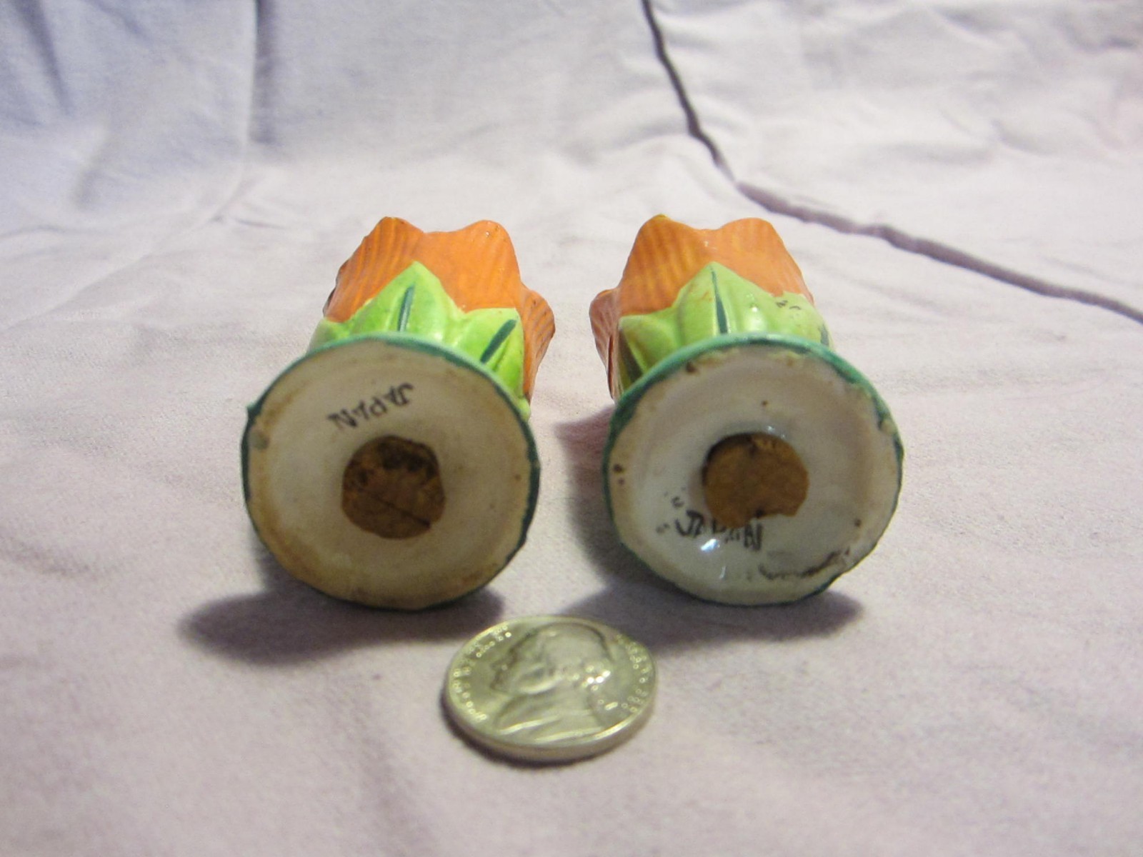 Vintage Upright Footed Tulip Salt and Pepper Shakers Ceramic 47 eBay