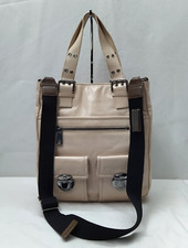 Marc Jacobs Beige Leather Double Pushlock Double Handles Tote Shoulder Bag