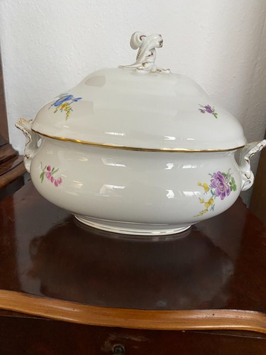 Meissen exklusive große ovale Suppen Terrine Bunte Blume mit Goldstaffage 1.Wahl - Bild 2 von 15